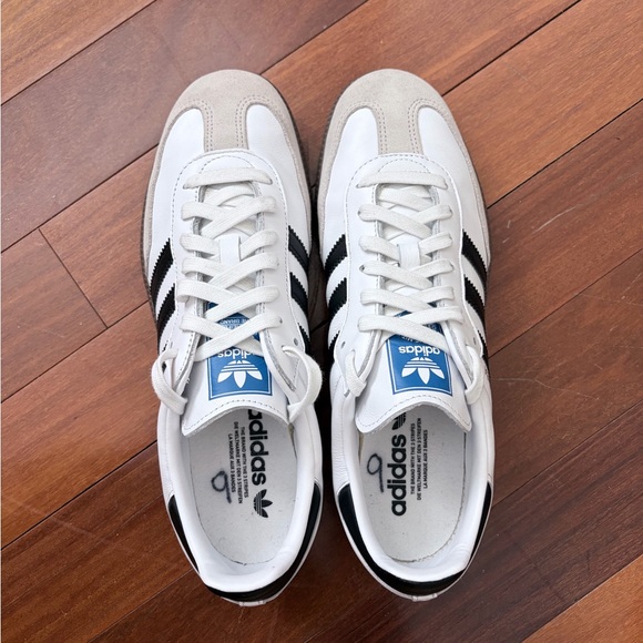 Adidas Samba White and Black Trainers - Picture 7 of 10
